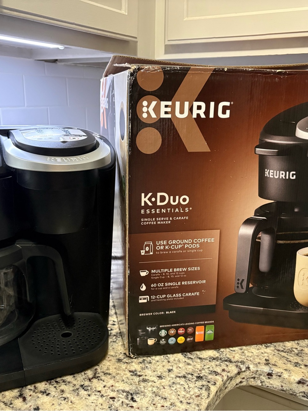 Keurig Coffee Maker Control Top in Black, Silver and Blue